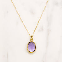 Gorgeous 6ct Amethyst in Gold Bezel Pendant