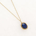 Brilliant Blue Natural Sapphire in Gold Bezel Pendant