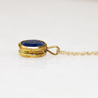 Brilliant Blue Natural Sapphire in Gold Bezel Pendant
