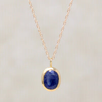 Natural 1.35ct Oval Sapphire in Gold Bezel Pendant
