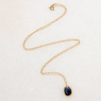 Natural 1.35ct Oval Sapphire in Gold Bezel Pendant