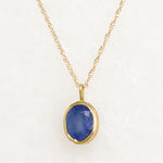 Brilliant Blue 1.50ct Sapphire in Gold Bezel Necklace