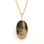 Somber Miniature Painting in Gold Pendant