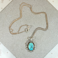 Turquoise Nugget in Sterling Overlay Pendant