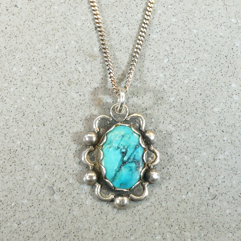 Turquoise Nugget in Sterling Overlay Pendant