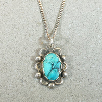 Turquoise Nugget in Sterling Overlay Pendant