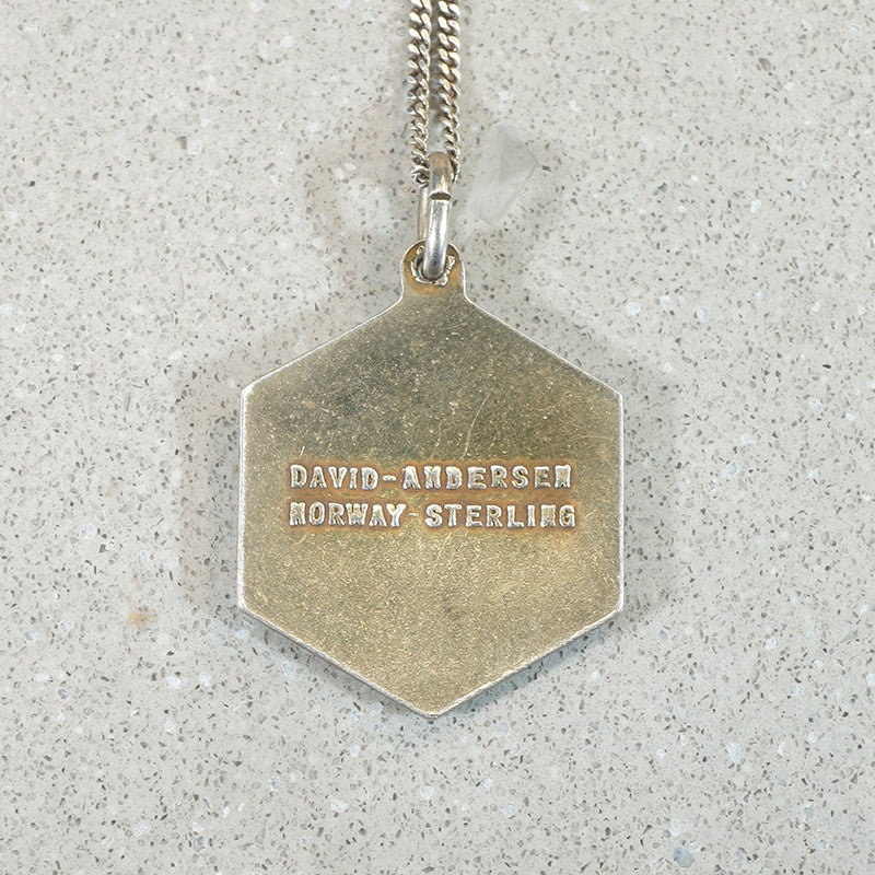 Leo Lion Guilloché Enamel Pendant by David Andersen