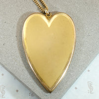 Oversized Gold Filled Engraved Heart Locket