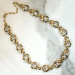 Glamorous Gold Tone & Rhinestone Costume Choker