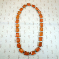 Chinese Carnelian Rivière Silver Gilt Necklace