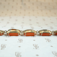 Chinese Carnelian Rivière Silver Gilt Necklace