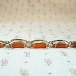 Chinese Carnelian Rivière Silver Gilt Necklace