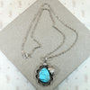 Natural Turquoise & Sterling Pendant with Navajo Details