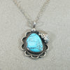 Natural Turquoise & Sterling Pendant with Navajo Details
