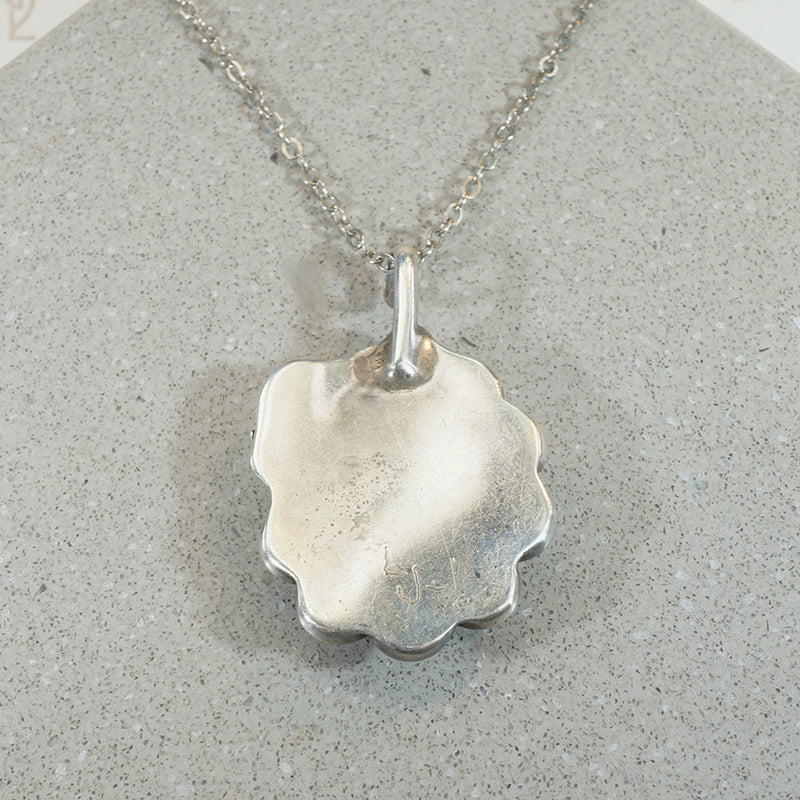 Natural Turquoise & Sterling Pendant with Navajo Details