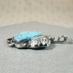 Natural Turquoise & Sterling Pendant with Navajo Details