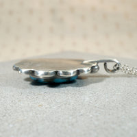 Natural Turquoise & Sterling Pendant with Navajo Details
