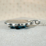 Natural Turquoise & Sterling Pendant with Navajo Details