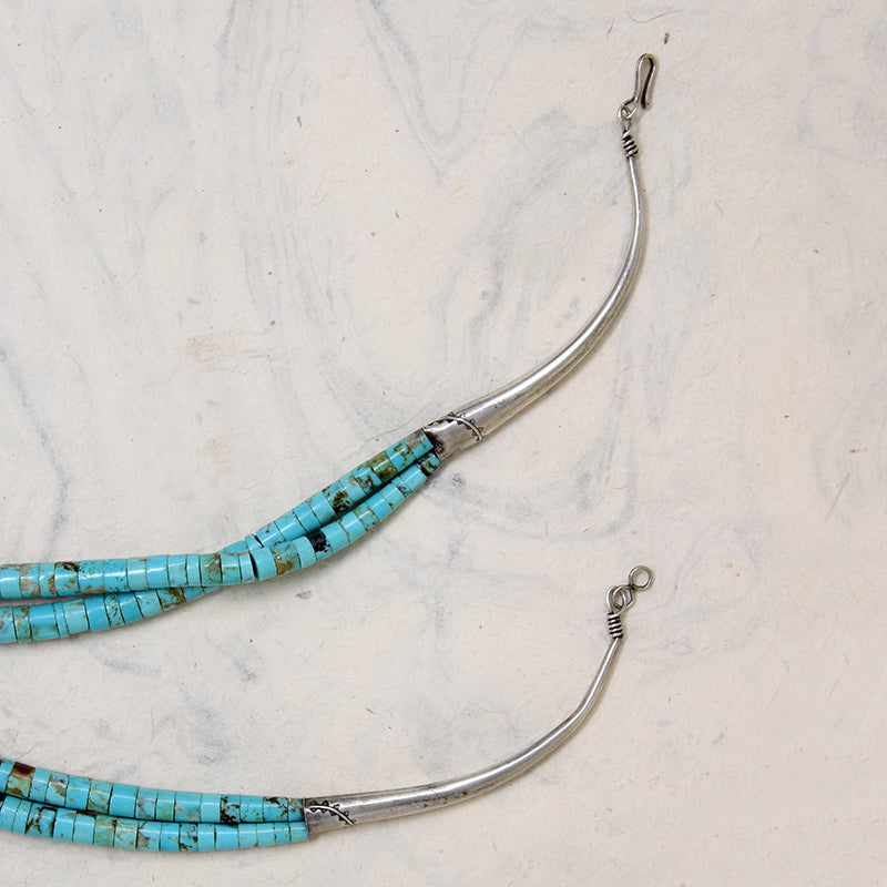 Double-Strand Turquoise Heishi Beads with Jacla