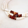 Three Strand Heishi & Rondel Shell Bead Necklace