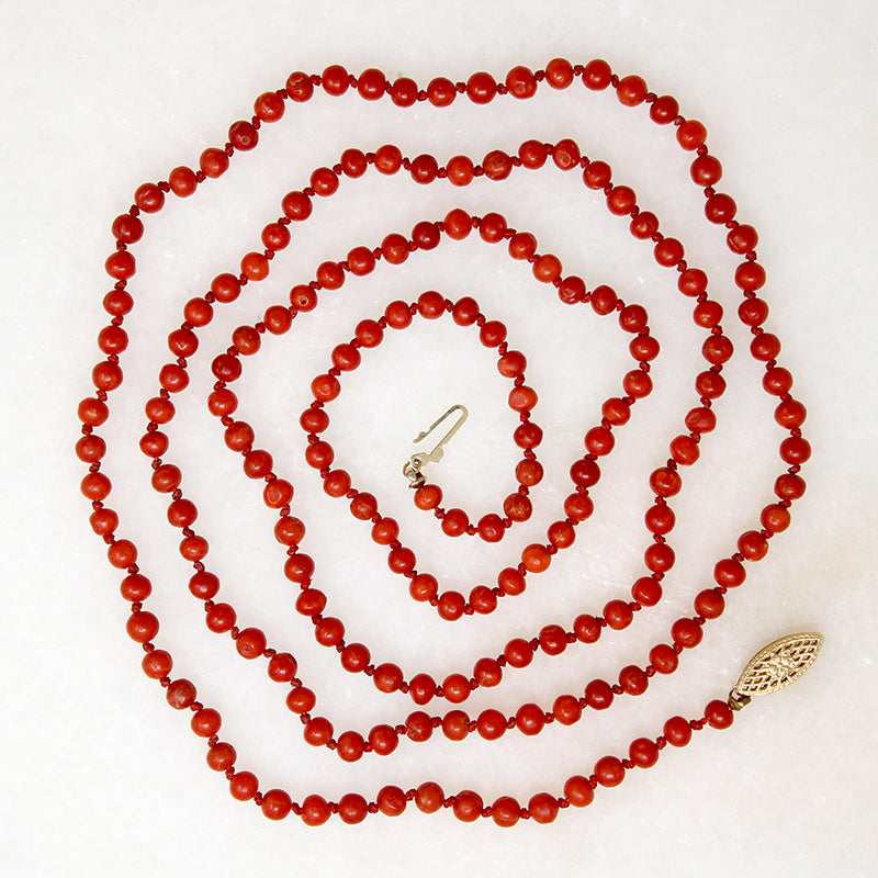 Coral bead necklace
