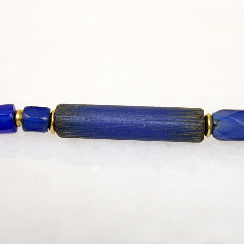 Heavenly Blue Venetian Glass Beads with 22k Gold Accents