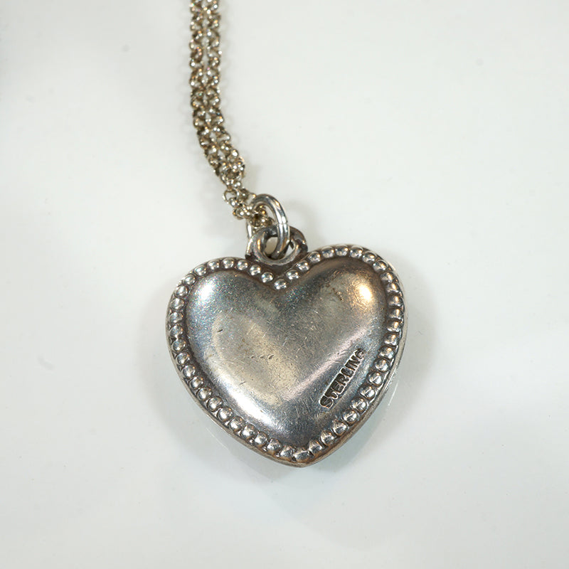 Darling Enameled Rose Sterling Heart Charm