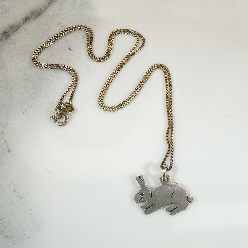 Silly Rabbit Silhouette Pendant in Mexican Sterling