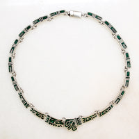 Pre-Columbian Motif Choker in Sterling & Malachite