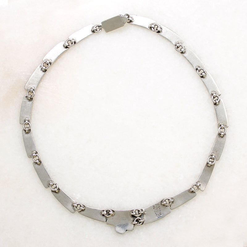 Pre-Columbian Motif Choker in Sterling & Malachite