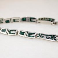 Pre-Columbian Motif Choker in Sterling & Malachite
