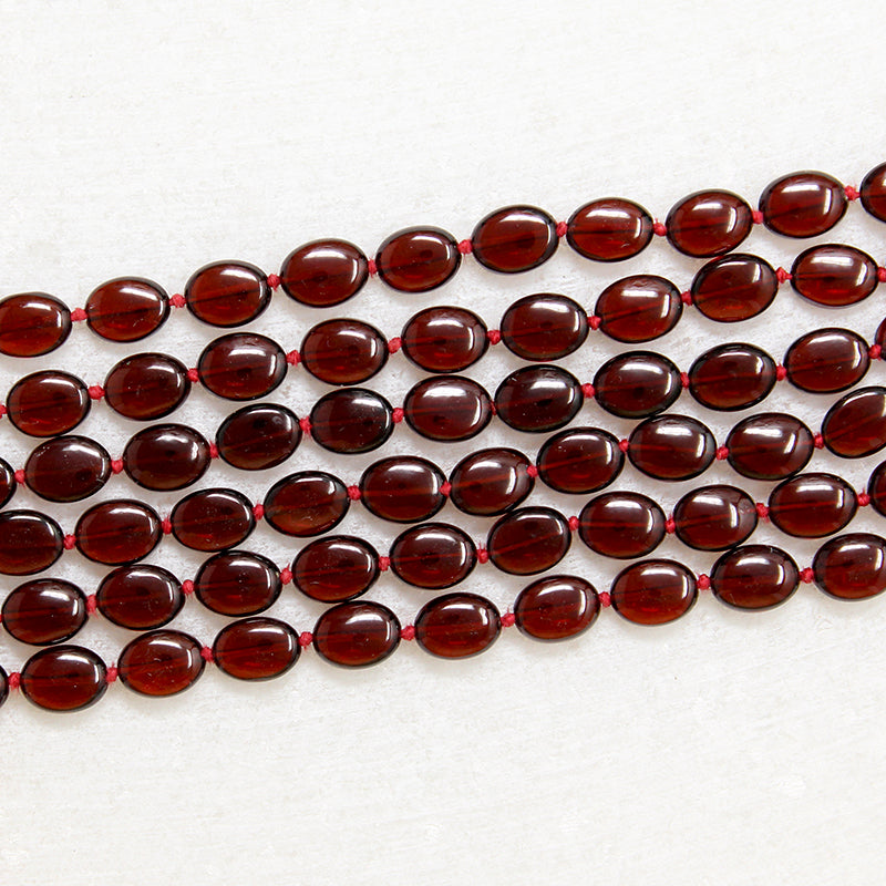 Four Strand Garnet Beads with Gold & Garnet Clasp