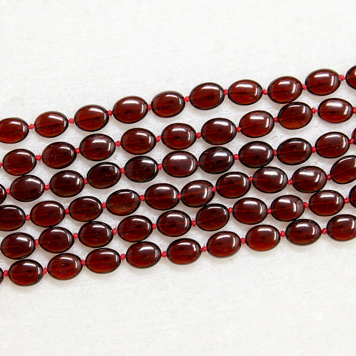 Four Strand Garnet Beads with Gold & Garnet Clasp