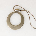 Engraved & Enameled White Brass Pendant