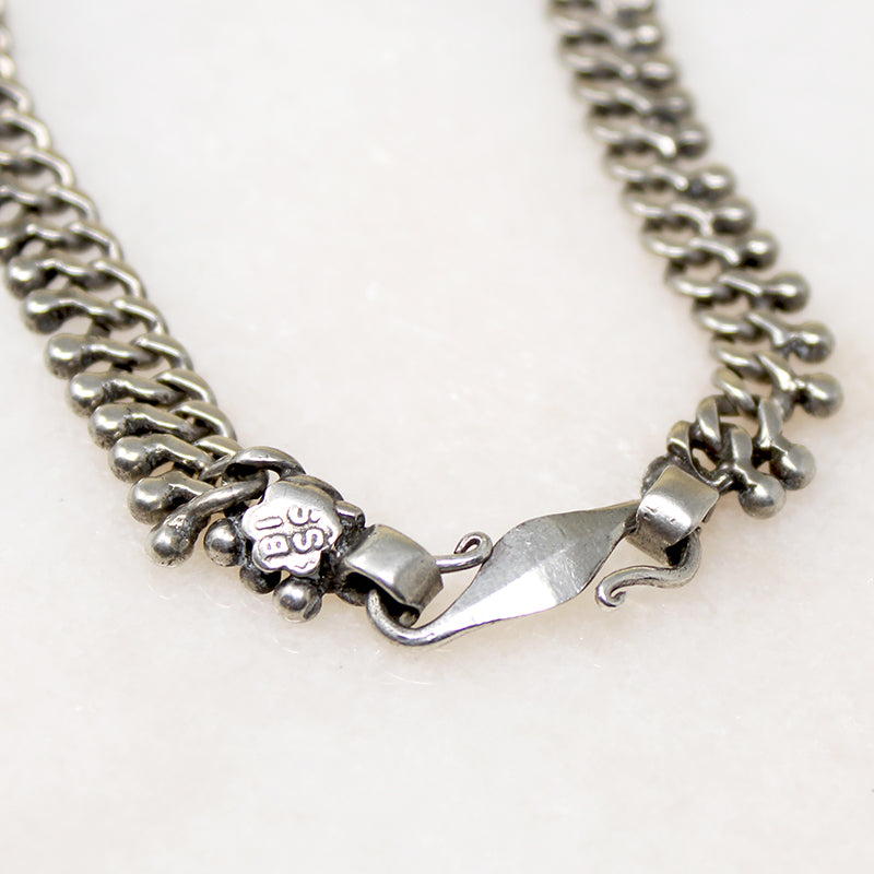 Sinuous Sterling Silver Ball & Chain Necklace