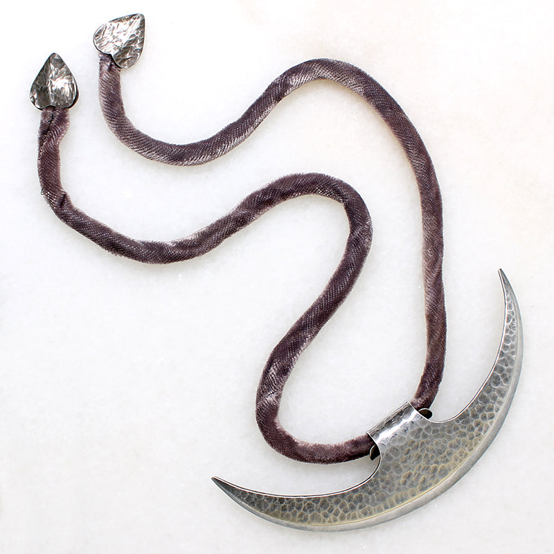 Modernist Silver Blade Necklace by Antonio Pineda 