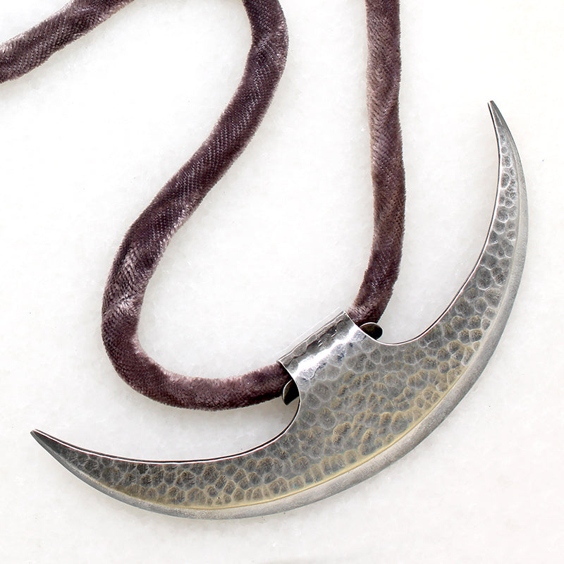 Modernist Silver Blade Necklace by Antonio Pineda 