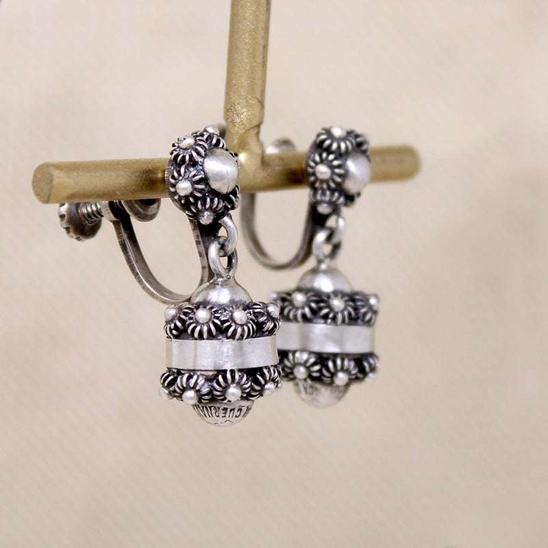 Mexican Modernist Sterling Cannetille Bead Lariat Necklace
