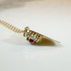 Hearts & Flowers Gold Ruby & Pearl Pendant