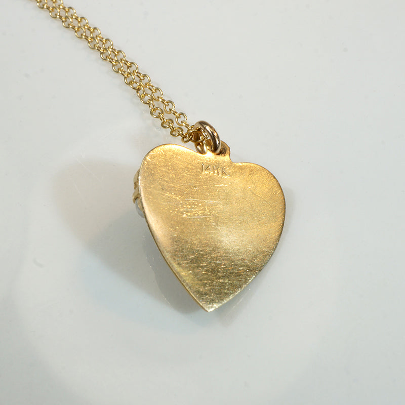 Hearts & Flowers Gold Ruby & Pearl Pendant