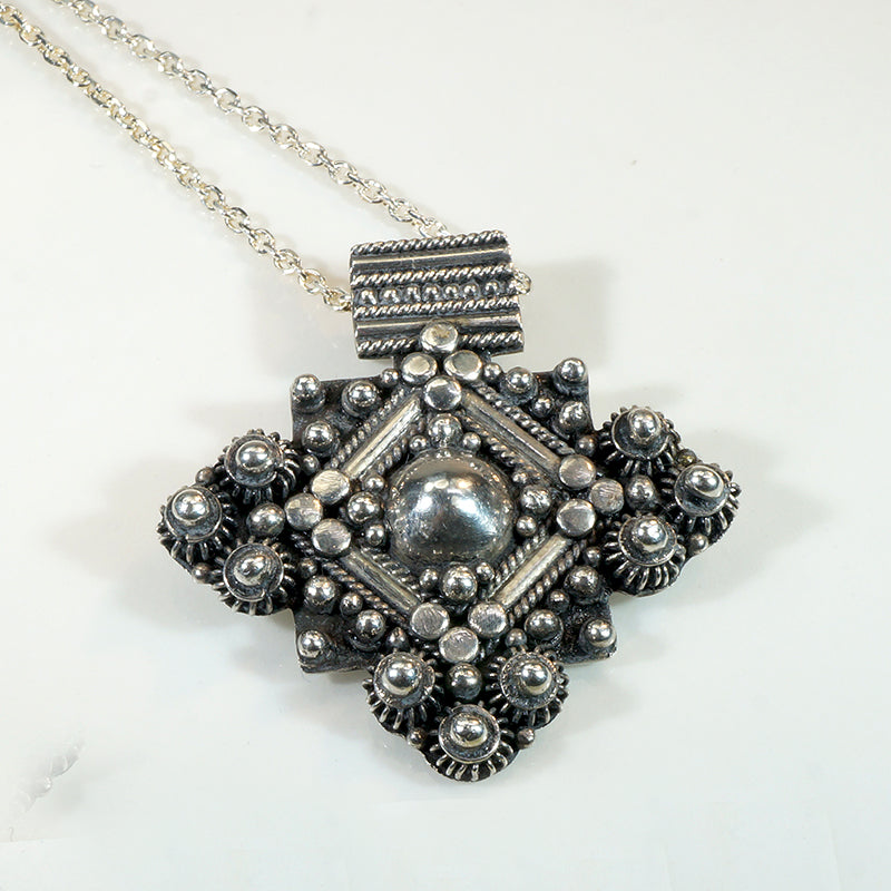 Balinese Beaded & Filigreed Cruciform Pendant