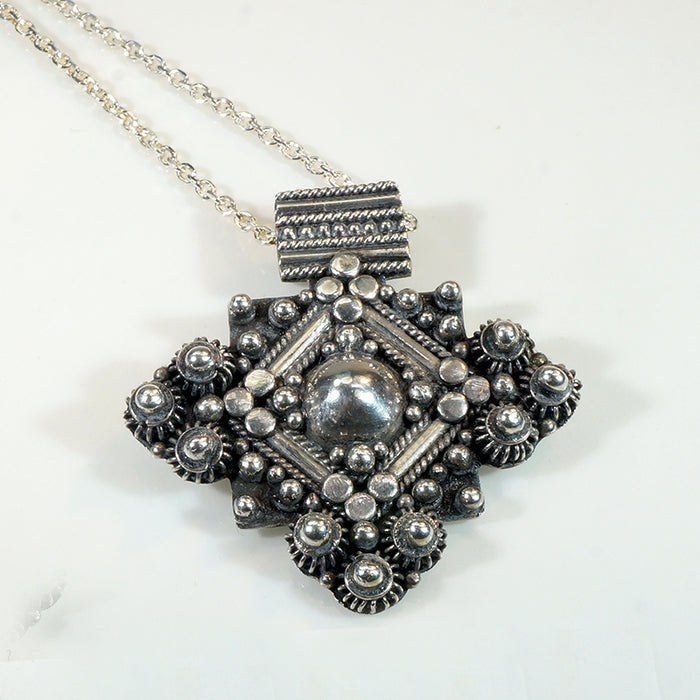 Balinese Beaded & Filigreed Cruciform Pendant