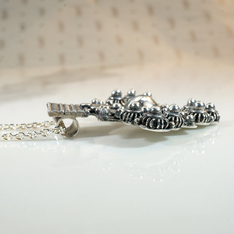 Balinese Beaded & Filigreed Cruciform Pendant