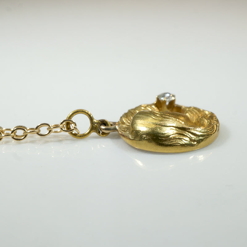 Woman in the Moon Art Nouveau Pendant
