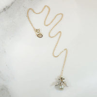 Dreamy Baroque Pearl Pendant in Platinum, Gold & Diamonds