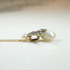 Dreamy Baroque Pearl Pendant in Platinum, Gold & Diamonds