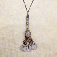 Silver Tribal Necklace with Copal and Coins