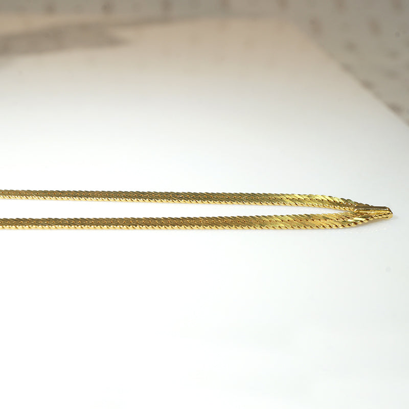 Disco Engraved Gold Herringbone Chain