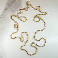 Glittering 14k Gold Faceted Rope Chain