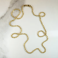 Handsome 20" 14k Gold Faceted Rope Chain